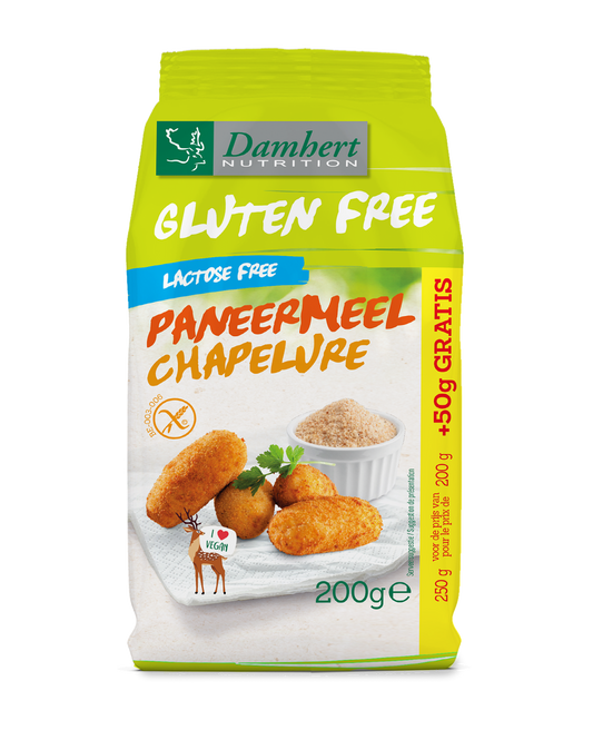 Damhert Paneermeel glutenvrij +50 gram gratis 200 Gram