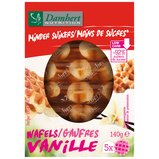 Damhert Op=Op Wafel vanille minder suiker 140.00 Gram