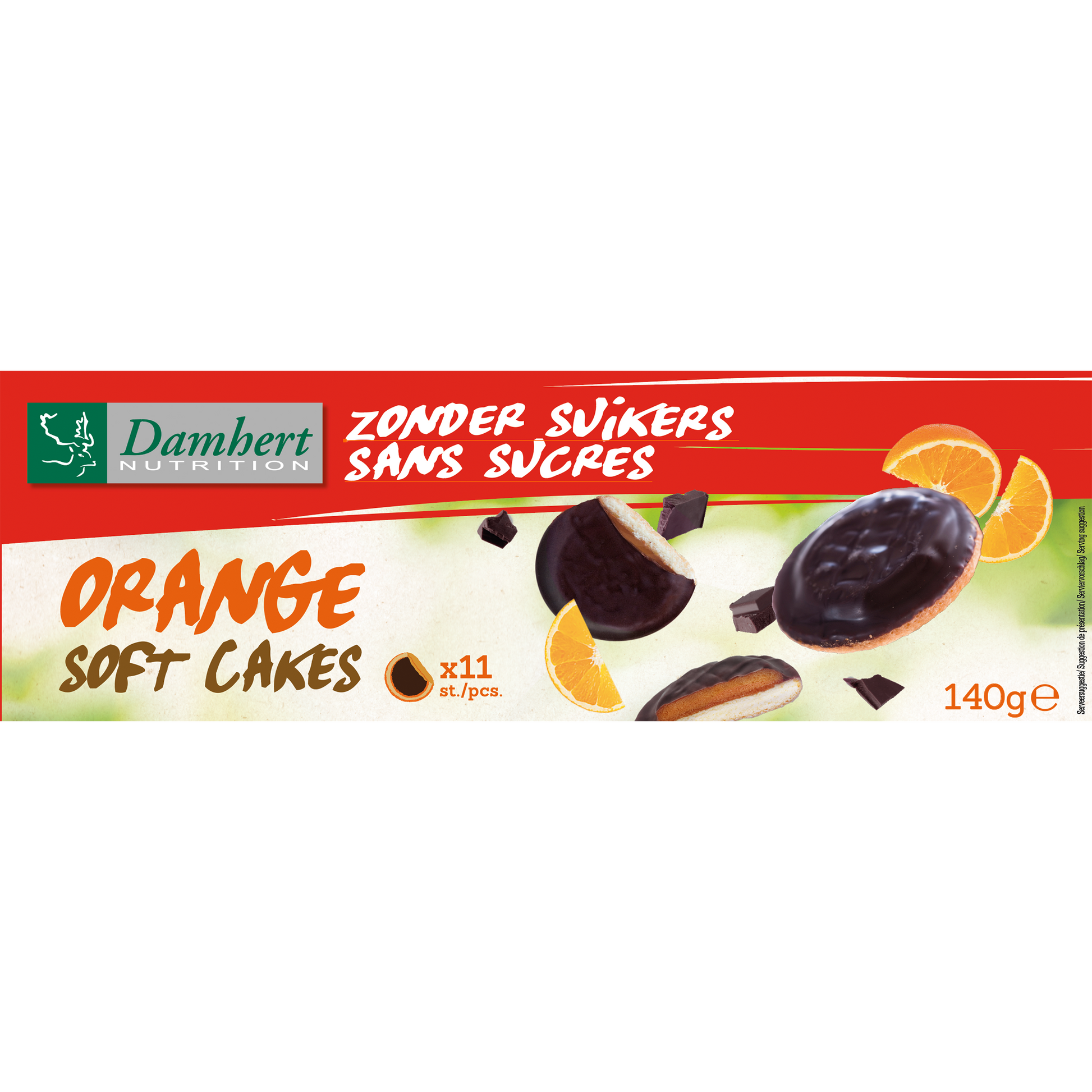 Damhert Soft cakes orange suikervrij 140.00 Gram