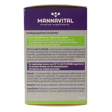 Mannavital Cat's claw platinum 60 Capsules