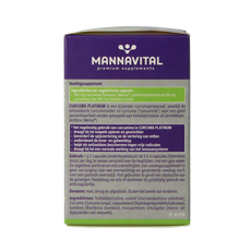 Mannavital Curcuma platinum 60.00 Vegetarische capsules