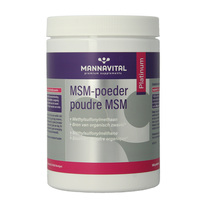 Mannavital MSM poeder platinum 500.00 Gram