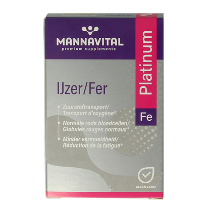 Mannavital IJzer platinum 60.00 Vegetarische capsules