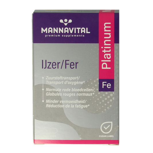 Mannavital IJzer platinum 60 Vegetarische capsules