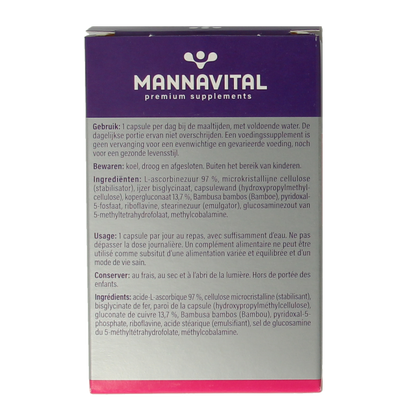 Mannavital IJzer platinum 60.00 Vegetarische capsules