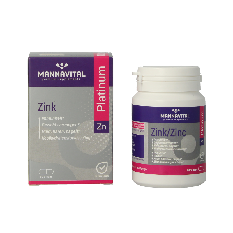 Mannavital Zink platinum 60 Vegetarische capsules