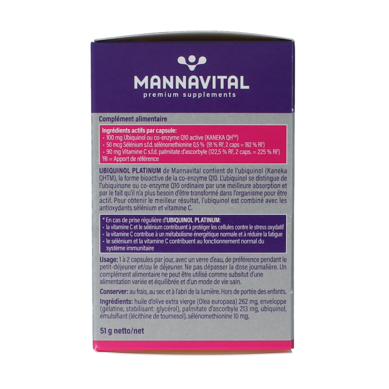 Mannavital Ubiquinol platinum 60 Capsules