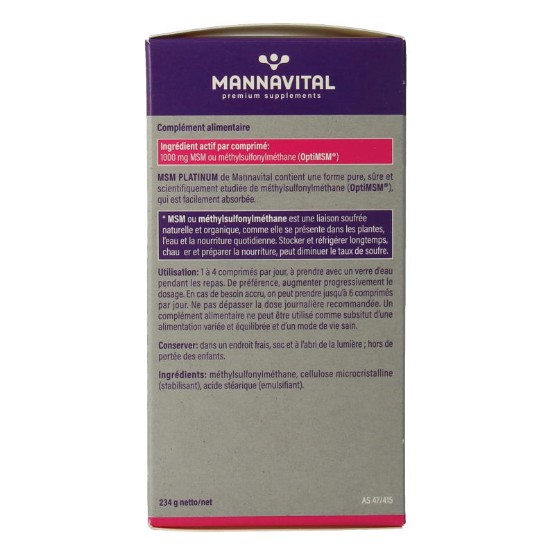 Mannavital MSM Platinum 180 Tabletten