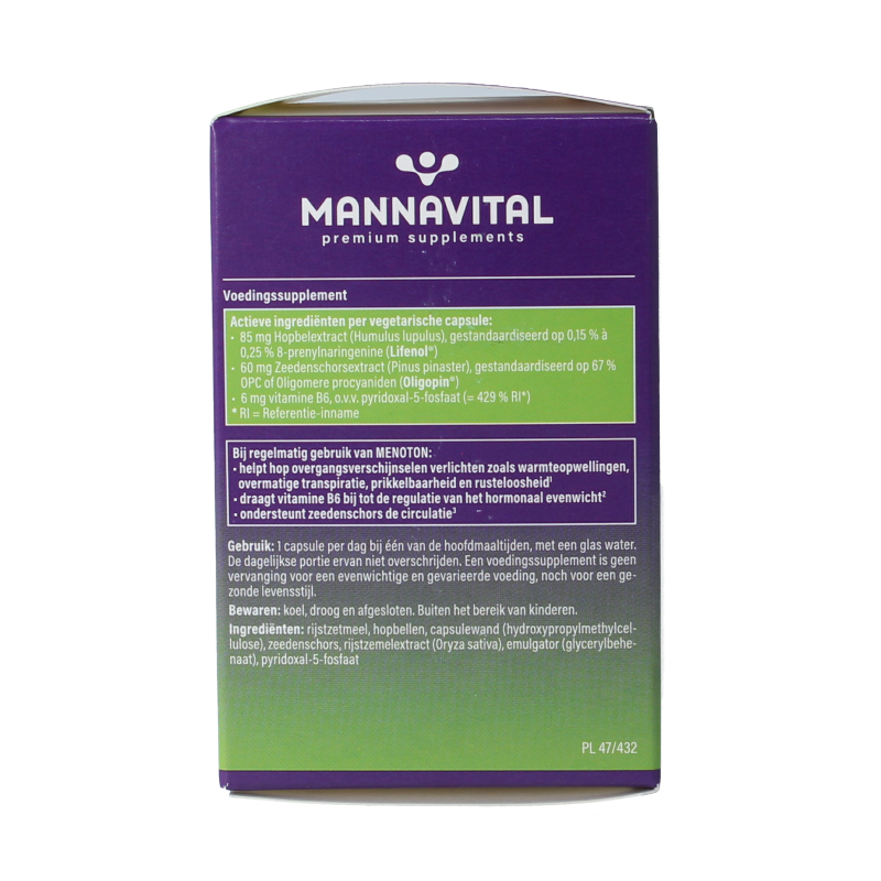 Mannavital Menoton 30 Vegetarische capsules
