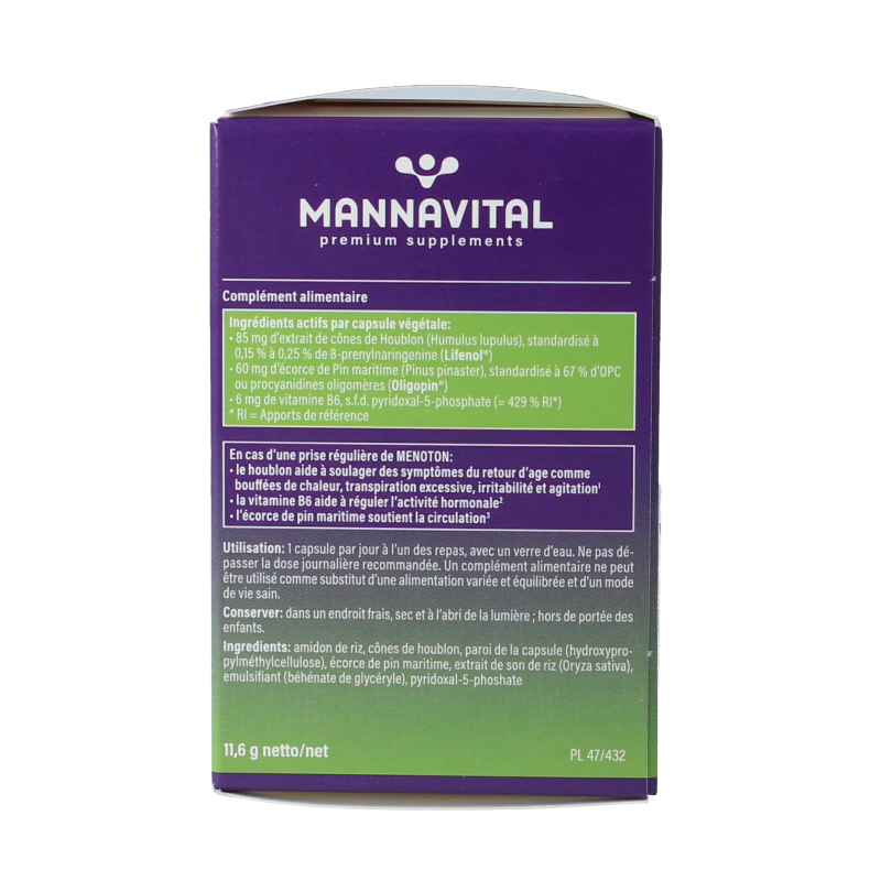 Mannavital Menoton 30 Vegetarische capsules