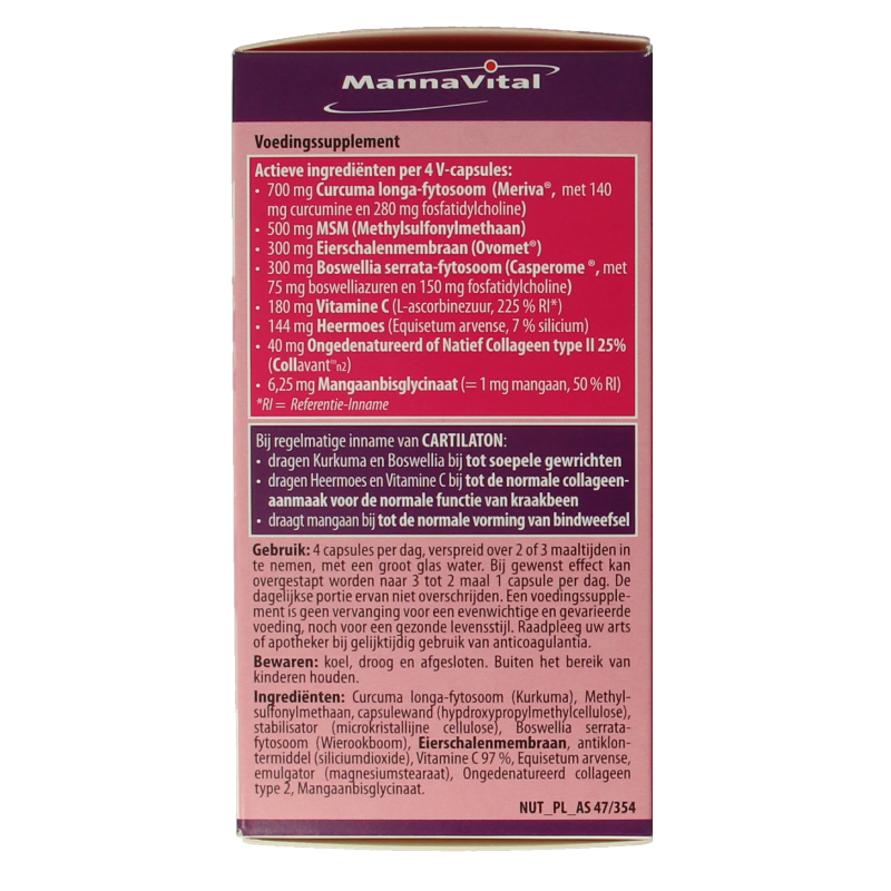 Mannavital Cartilaton 120 Vegetarische capsules
