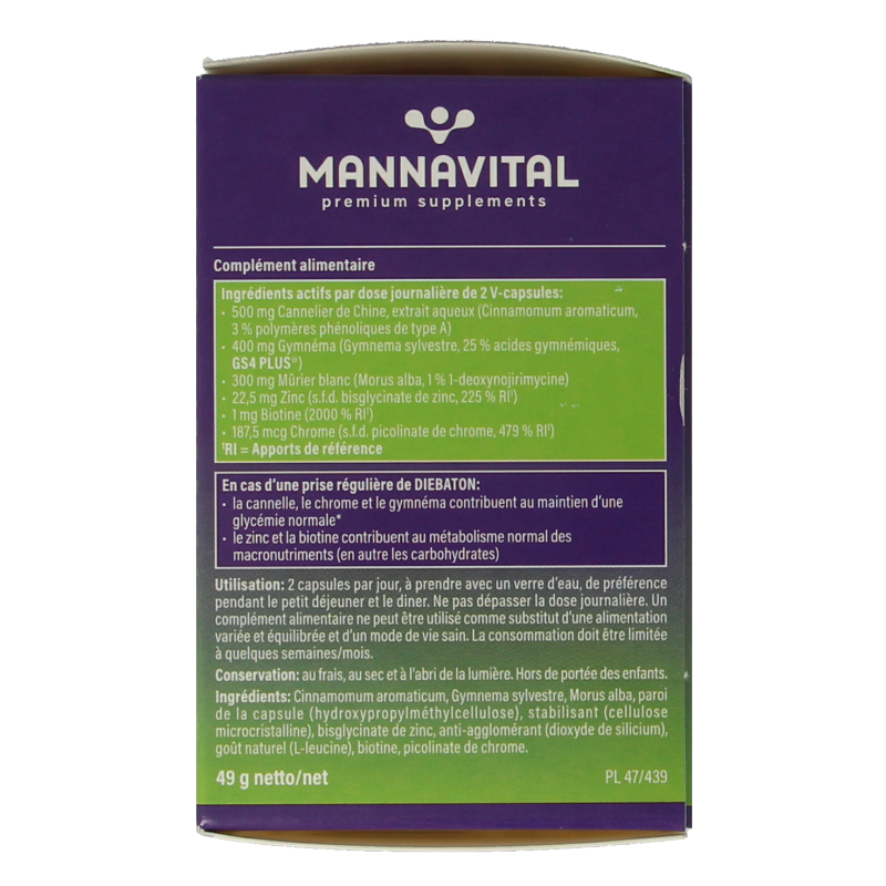 Mannavital Diebaton 60 Vegetarische capsules