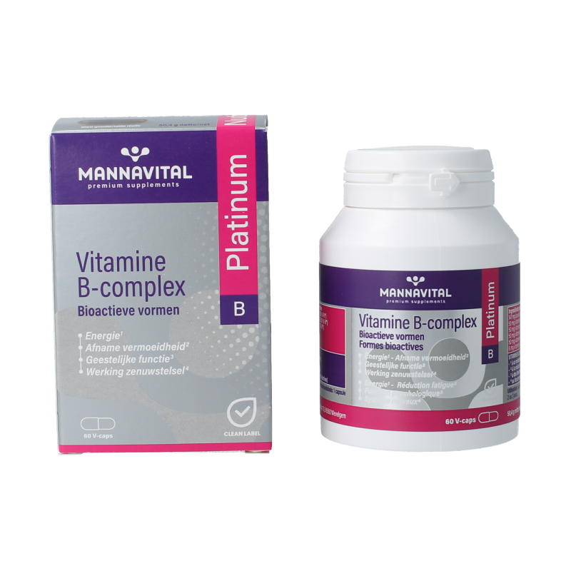 Mannavital Vitamine B complex platinum 60 Vegetarische capsules