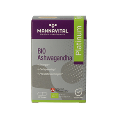 Mannavital Ashwagandha platinum bio 60 Vegetarische capsules