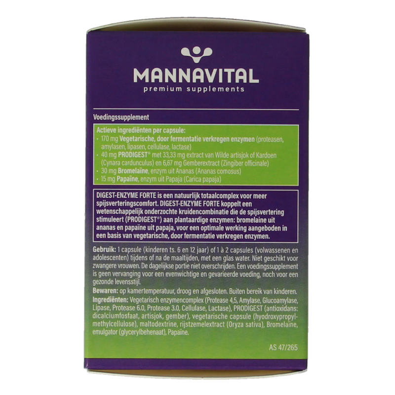 Mannavital Digest enzyme forte 60 Vegetarische capsules
