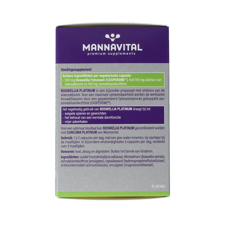 Mannavital Boswellia platinum 60 Vegetarische capsules