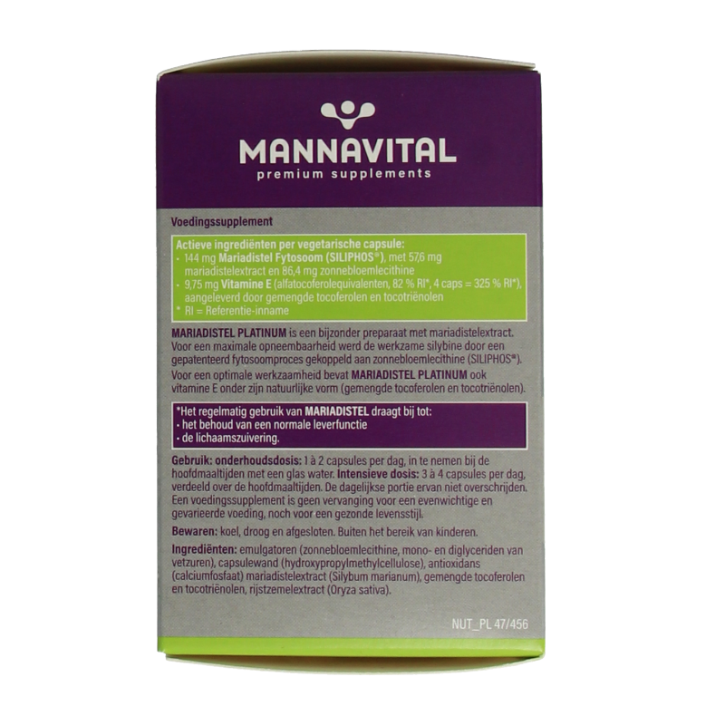 Mannavital Mariadistel platinum 60 Vegetarische capsules