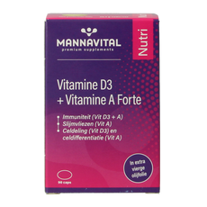Mannavital Vitamine D3 + vitamine A forte 90.00 Capsules