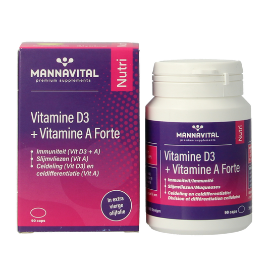 Mannavital Vitamine D3 + vitamine A forte 90 Capsules