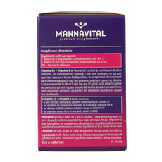 Mannavital Vitamine D3 + vitamine A forte 90.00 Capsules