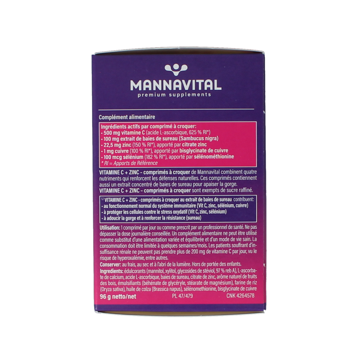 Mannavital Vitamine C plus zink 60.00 Tabletten