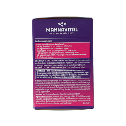 Mannavital Vitamine C plus zink 60.00 Tabletten