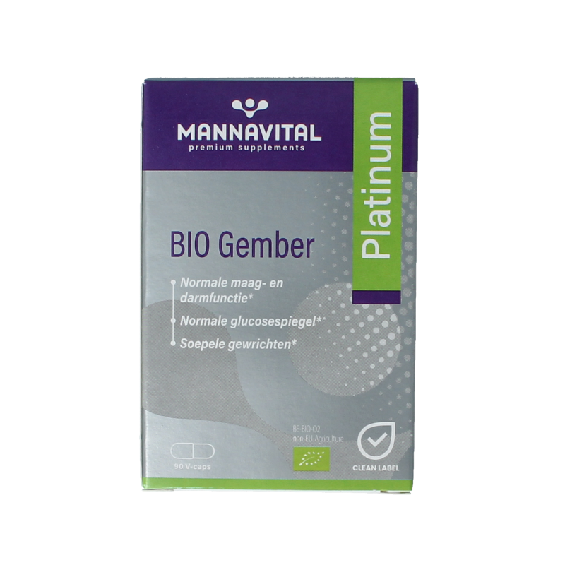 Mannavital Gember platinum bio 90 Vegetarische capsules