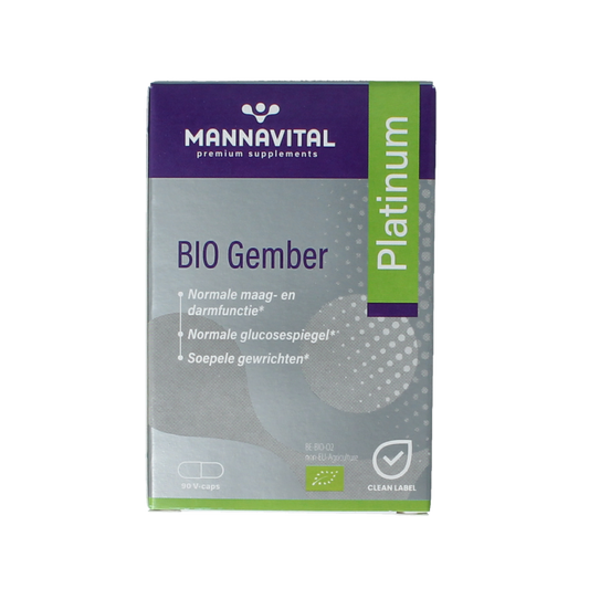 Mannavital Gember platinum bio 90 Vegetarische capsules