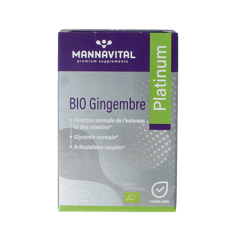 Mannavital Gember platinum bio 90 Vegetarische capsules