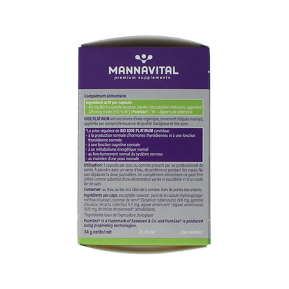 Mannavital Jodium platinum bio 90.00 Vegetarische capsules