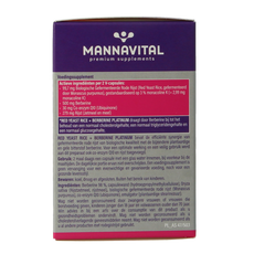 Mannavital Rode rijst + berberine platinum 60.00 Vegetarische capsules