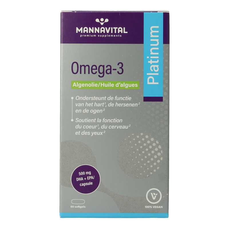 Mannavital Omega-3 algenolie platinum 60 Softgels