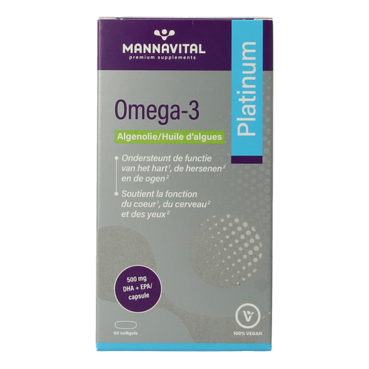 Mannavital Omega-3 algenolie platinum 60 Softgels