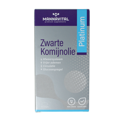 Mannavital Zwarte komijnolie platinum 120 Softgels