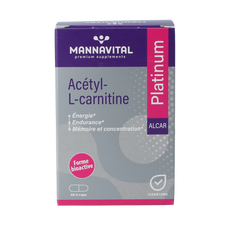 Mannavital Acetyl-L-Carnitine platinum 60.00 Vegetarische capsules