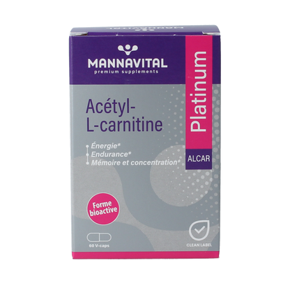 Mannavital Acetyl-L-Carnitine platinum 60.00 Vegetarische capsules