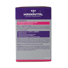 Mannavital Acetyl-L-Carnitine platinum 60.00 Vegetarische capsules