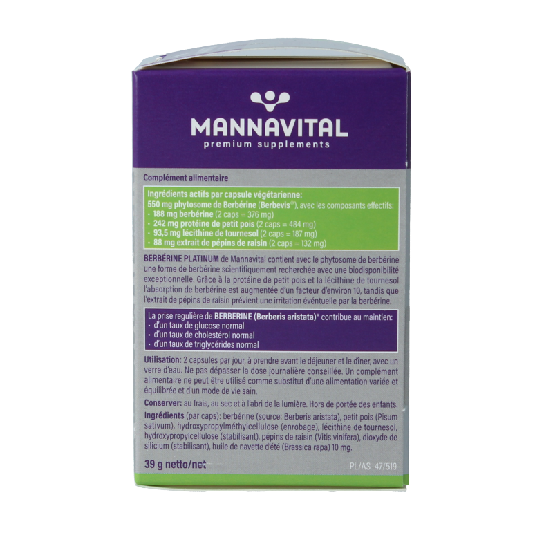 Mannavital Berberine platinum 60 Vegetarische capsules