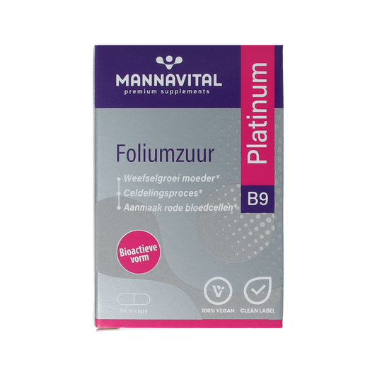 Mannavital Foliumzuur platinum 90.00 Vegetarische capsules