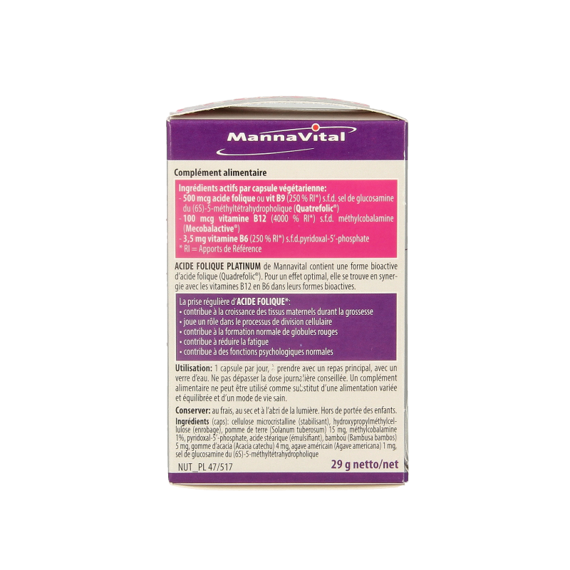 Mannavital Foliumzuur platinum 90 Vegetarische capsules