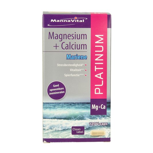 Mannavital Mariene magnesium + calcium platinum 120 Vegetarische capsules