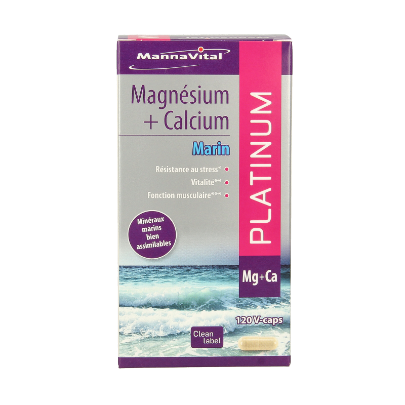 Mannavital Mariene magnesium + calcium platinum 120 Vegetarische capsules