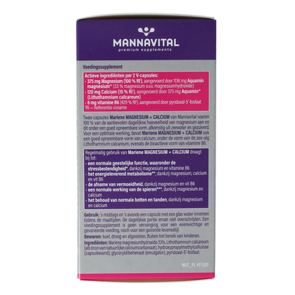 Mannavital Mariene magnesium + calcium platinum 120 Vegetarische capsules