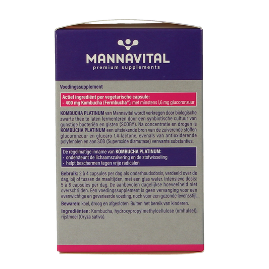 Mannavital Kombucha platinum 60.00 Vegetarische capsules