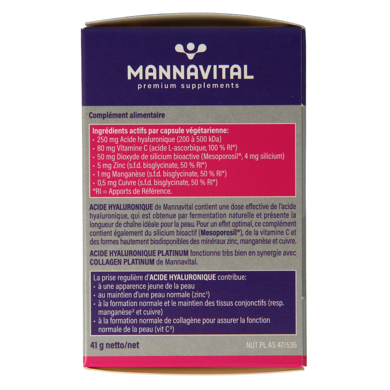 Mannavital Hyaluronzuur platinum 60 Capsules