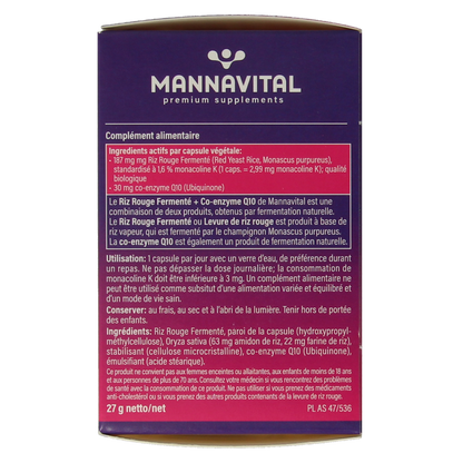 Mannavital Gefermenteerde rode rijst 60.00 Vegetarische capsules