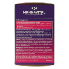 Mannavital Gefermenteerde rode rijst 60.00 Vegetarische capsules