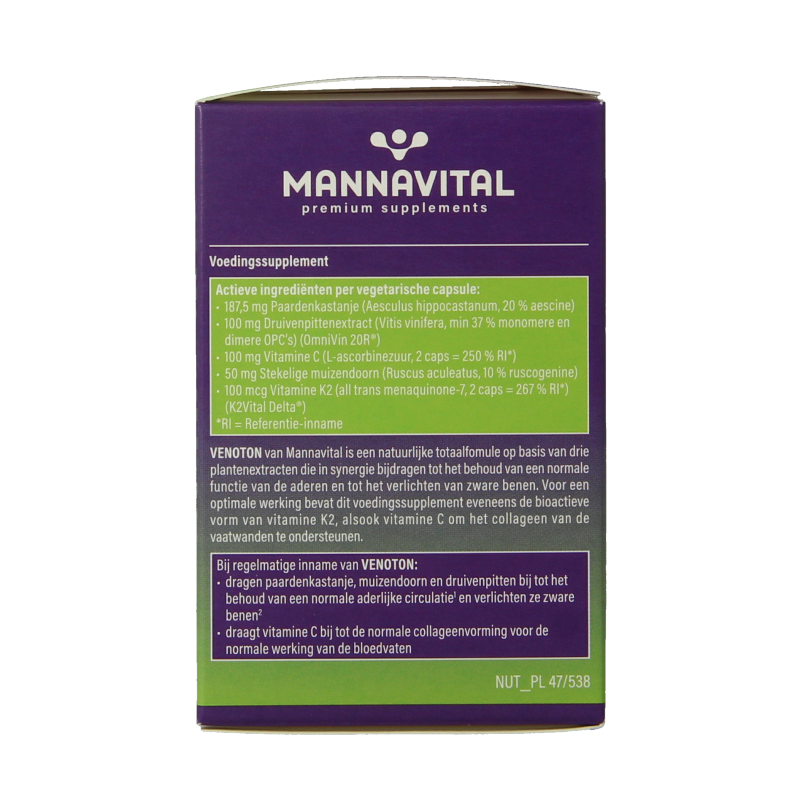 Mannavital Venoton 60 Vegetarische capsules