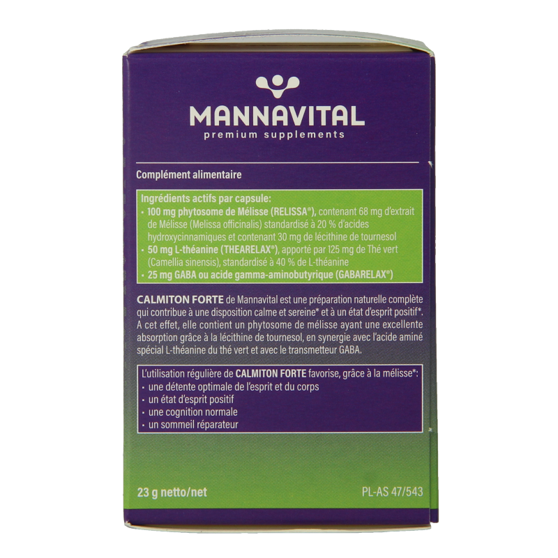 Mannavital Calmiton 60 Vegetarische capsules