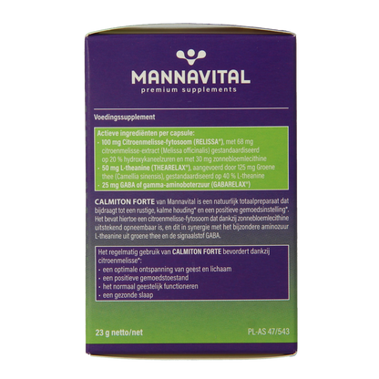 Mannavital Calmiton 60.00 Vegetarische capsules
